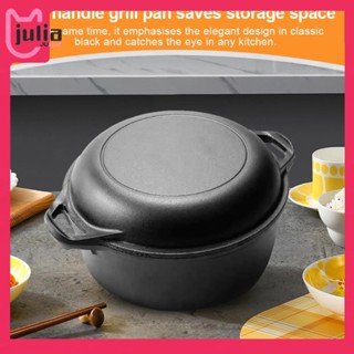 🚚กรุงเทพฯ🚚2 in 1 เตาอบดัตช์เหล็กหล่อพร้อมที่จับคู่เตาอบดัตช์…