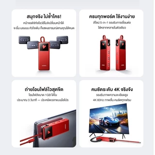 UGREEN UNO 5-in-1 HUB อะแดปเตอร์ฮับ 4K60Hz 10Gbps PD 100W USB A USB C HDMI Type C รุ่น 75214