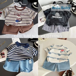 เสื้อผ้าแฟชั่นเด็ก เสื้อผ้าเด็กผู้ชาย หล่อๆ เท่ๆ ชุดเซ็ต 2 ชิ้น  Size80-120cm DXT25