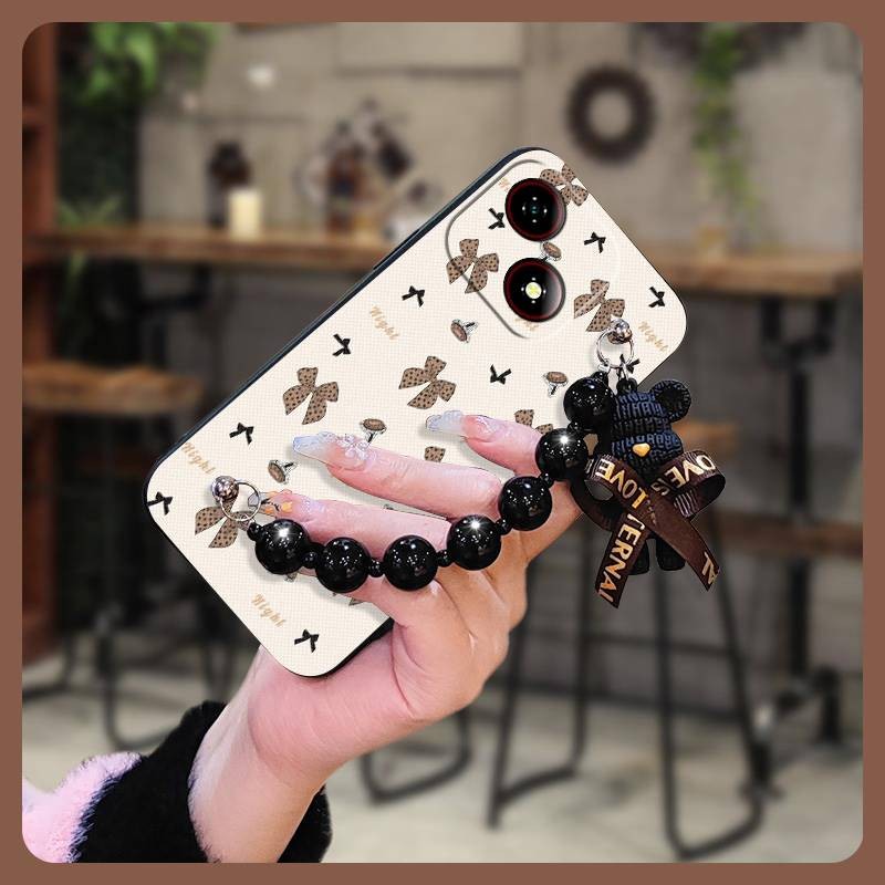 น่ารัก Dirt-proof เคสโทรศัพท์สําหรับ ZTE Blade A35E ฝาหลังการ์ตูน Anti-knock soft case จี้มุกสีดําผิ