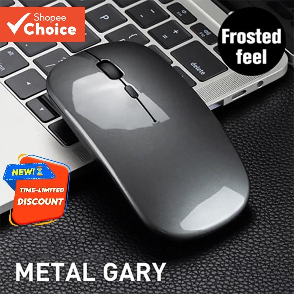 เมาส์ไร้สายบลูทูธ 2.4GHz 2 in 1 ชาร์จอัตโนมัติตัดเสียงรบกวนสําหรับแล็ปท็อป MAC