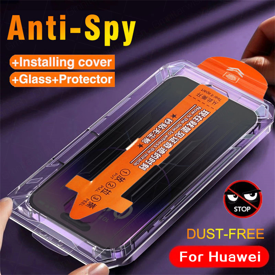 One-Click Full Cover PrivacyกระจกนิรภัยสําหรับHuawei Nova 5T 7i 8i 9 10 11i 12i 12s 13 SE Y61 Y70 Y7