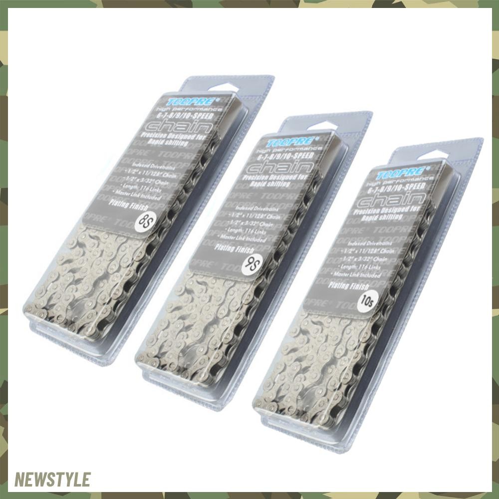 ส่งจากกรุงเทพ 6-7-8/9/10 Speed Road Bike Chain Anti-rust Bike Chain Kit Anti-corrosive Variable Speed Chain Silver Electroplated สําหรับจักรยานเสือหมอบ [newstyle.th]