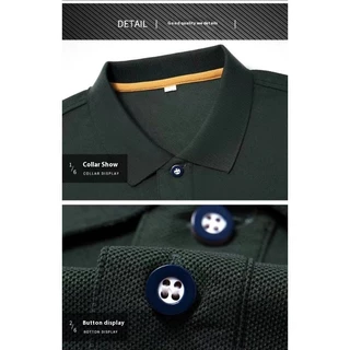 เสื้อโปโลแขนสั้นอเนกประสงค์พร้อมเย็บปักถักร้อยสีทองสำหรับกิจกรรมสบายๆและกึ่งทางการ
