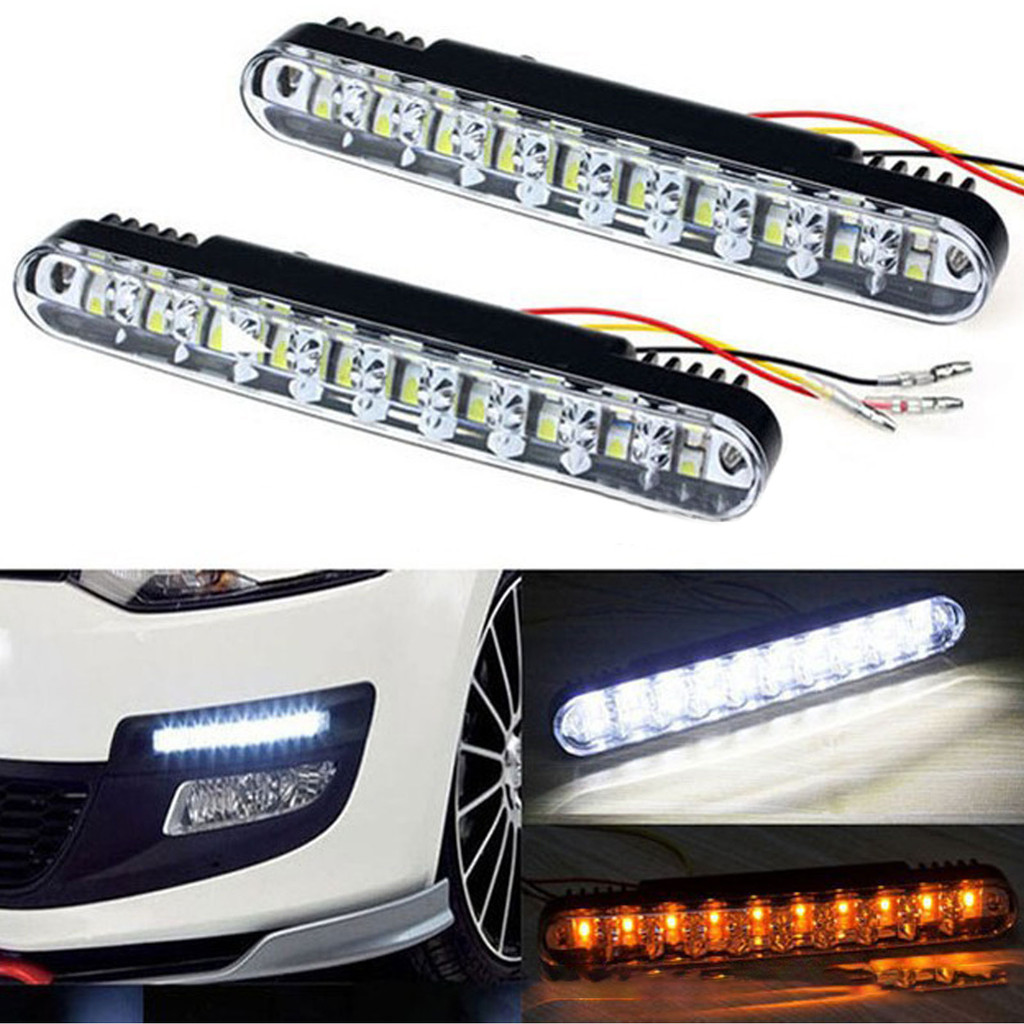 ✨[จัดส่งภายใน 1 วัน]1 คู่ 30 LED สีขาว 12V รถ Universal ตกแต่ง Light Bar DRL Strip Bright ไฟวิ่งกลางวันกันชนหน้าหมอกขับรถโคมไฟ