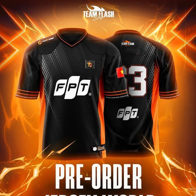 [ปรับแต่งได้] FPT FLASH APL JERSEY WORLD VERSION 2025 ทีมแฟลช กีฬา เกมชุดทีมเสื้อยืด แห้งเร็ว ทนความ