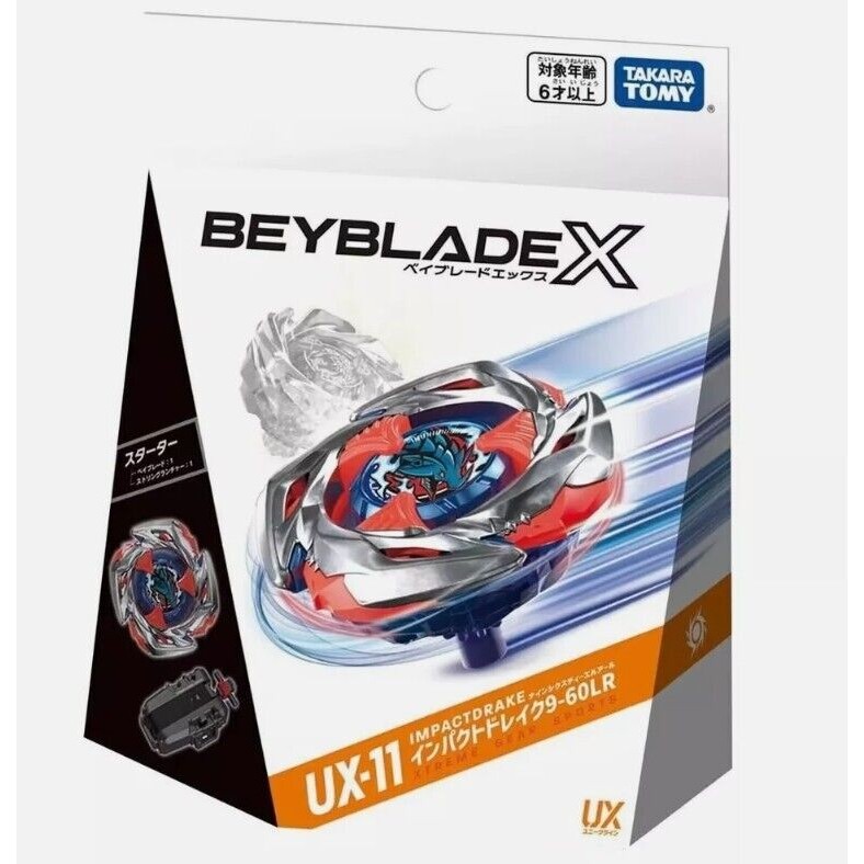 Takara Tomy Beyblade X Starter Set UX-11 Impact Drake 9-60LR ux11 ใหม่