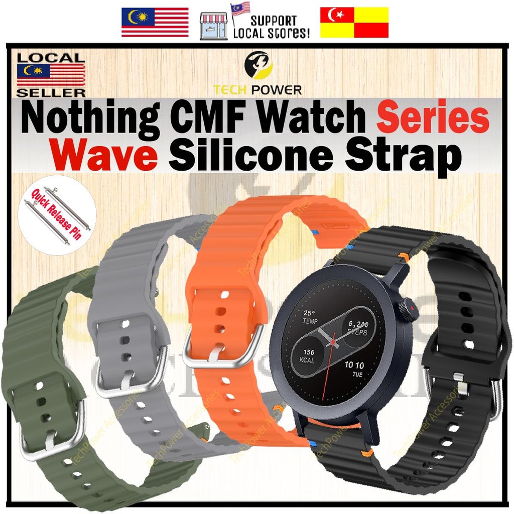 Nothing CMF Watch 3 Pro / Pro 2 / CMF Watch Pro Strap, Wave Stitching Silicone Strap,Tali Jam Nothin