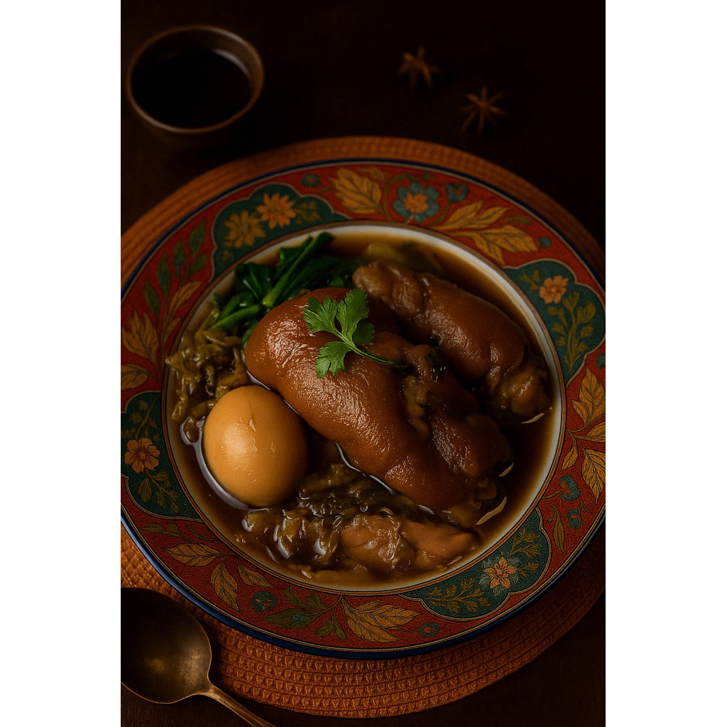 ขาหมูพะโล้ คากิ ขนาด 1-2 คนทาน 400 กรัม พร้อมน้ำจิ้มซีฟู้ด