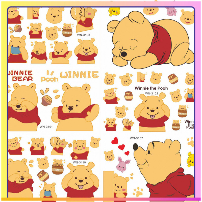 สติ๊กเกอร์วินนี่เดอะพูห์น่ารัก กันน้ํา สําหรับรถยนต์ ติดผนัง ตู้เย็น มอเตอร์ไซค์