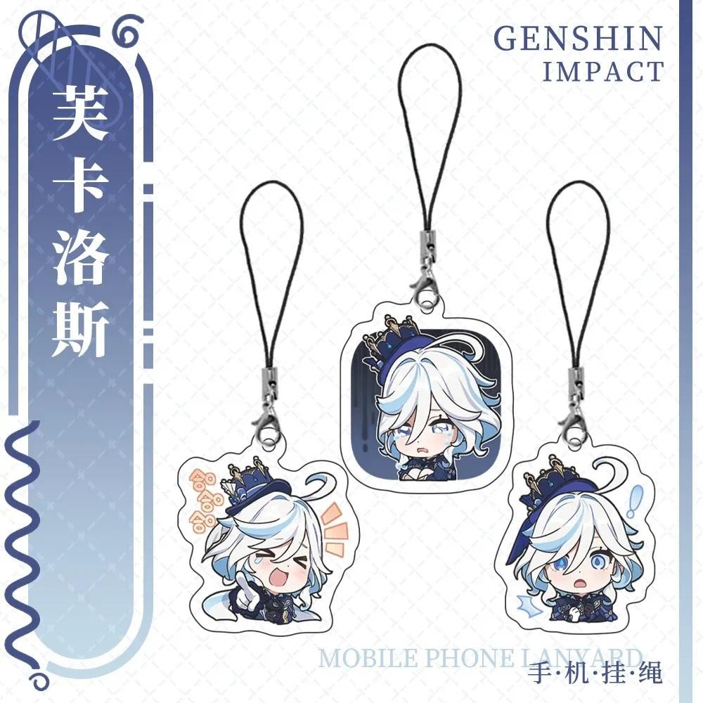เกม Genshin Impact พวงกุญแจ Furina Focalors พวงกุญแจน่ารักกระเป๋าโทรศัพท์จี้ของขวัญเพื่อน