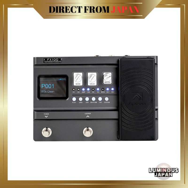 FLAMMA FX100 กีตาร์มัลติเอฟเฟคเพดัล 151 เอฟเฟค 80 วินาทีลูปเปอร์ 200 พรีเซ็ต 55 โมเดลแอมป์ 40 ดรัมแม