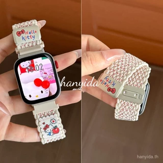 น่ารักการ์ตูน kt cat สายไนลอนสําหรับ Huawei Watch fit 5/5 pro Fit 4/4 pro 22mm Smartwatch สายรัดข้อมือแม่เหล็กสําหรับ Huawei Watch Fit 3 สร้อยข้อมือนาฬิกา