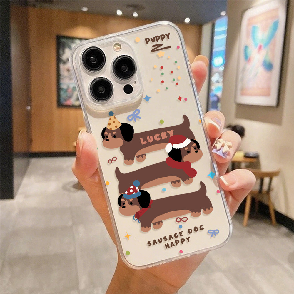 Case เคส iPhone 11 13 15 17 Air 14 12 16 Pro Max เคสไอโฟน11 16pro Puppy เคสโทรศัพท์มือถือกันกระแทกป้องกันสีเหลือง - รูปที่ 4