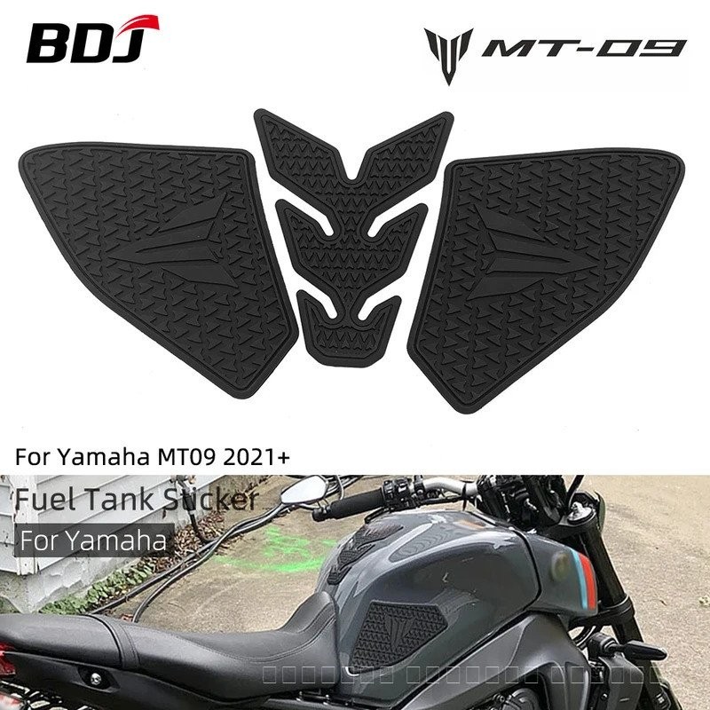 แผ่นรองถังน้ำมันด้านข้าง BDJ MT-09 แผ่นป้องกันสติ๊กเกอร์ ดีคอล ยางกันลื่นสำหรับ Yamaha MT 09 MT09 20