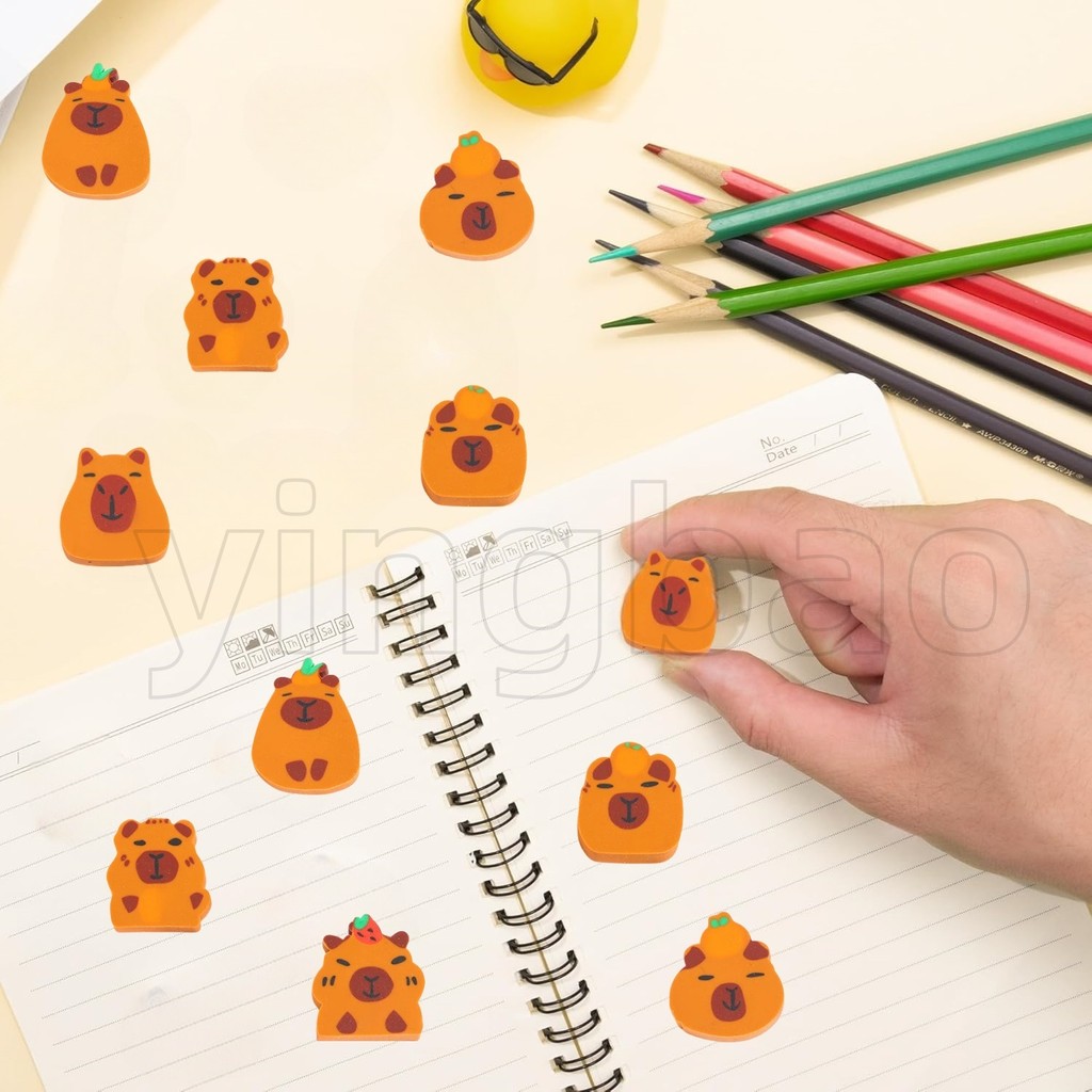 50 ชิ้น Capybara ยางลบสร้างสรรค์น่ารักยางลบอุปกรณ์สํานักงานนักเรียนเครื่องเขียนของขวัญ - รูปที่ 2
