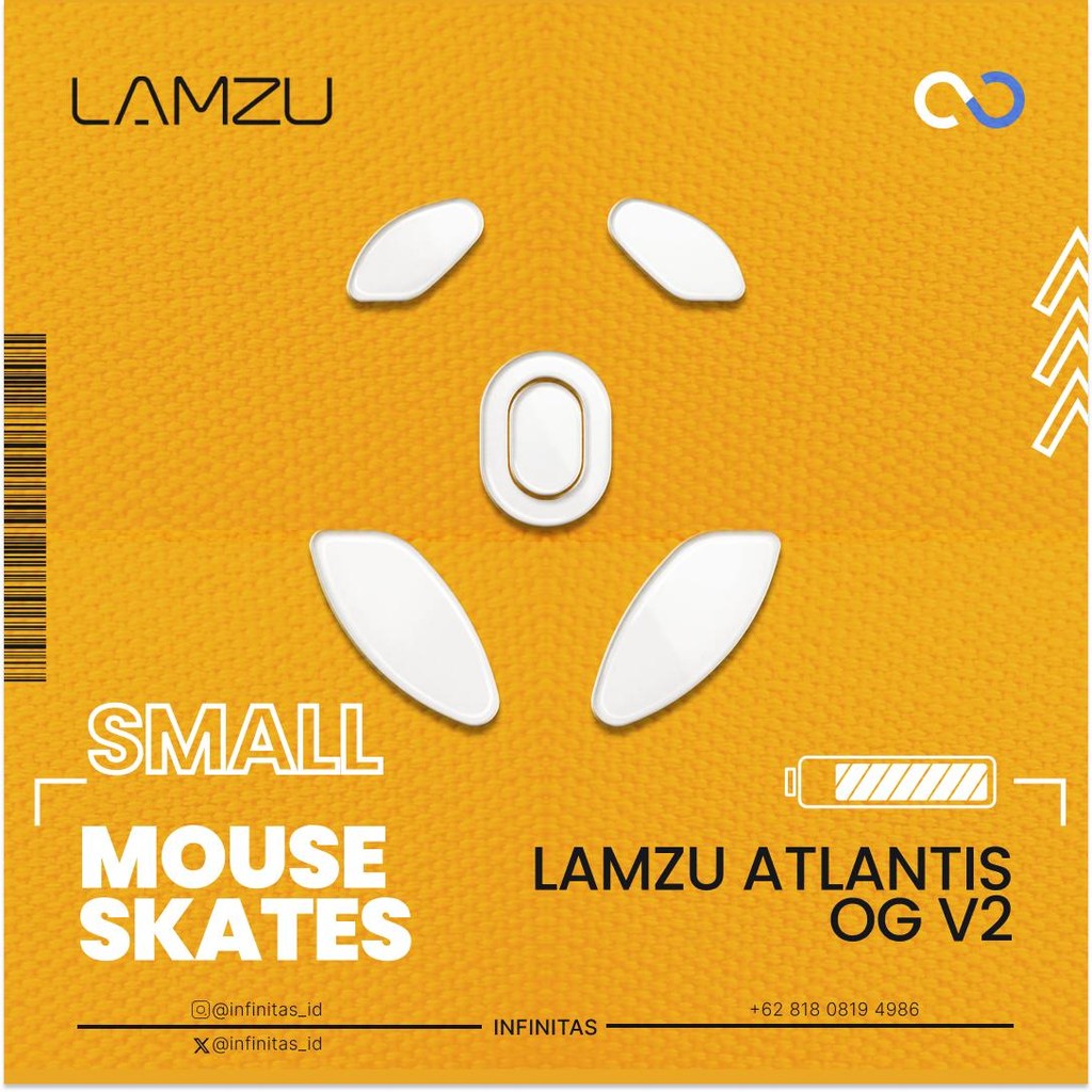 Lamzu Atlantis OG V2 Small PTFE Mouse Feet / Mouse Skate (Hybrid-Control)