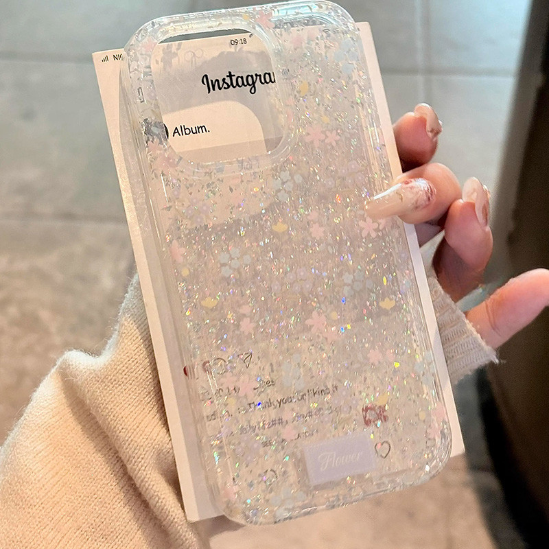 สําหรับIPhone 16 15 14 13 12 11 Pro Max X XR XS Max 7 8 Plusที่เรียบง่ายและน่ารักสาวดอกไม้เคสโทรศัพท์ปกอ่อน
