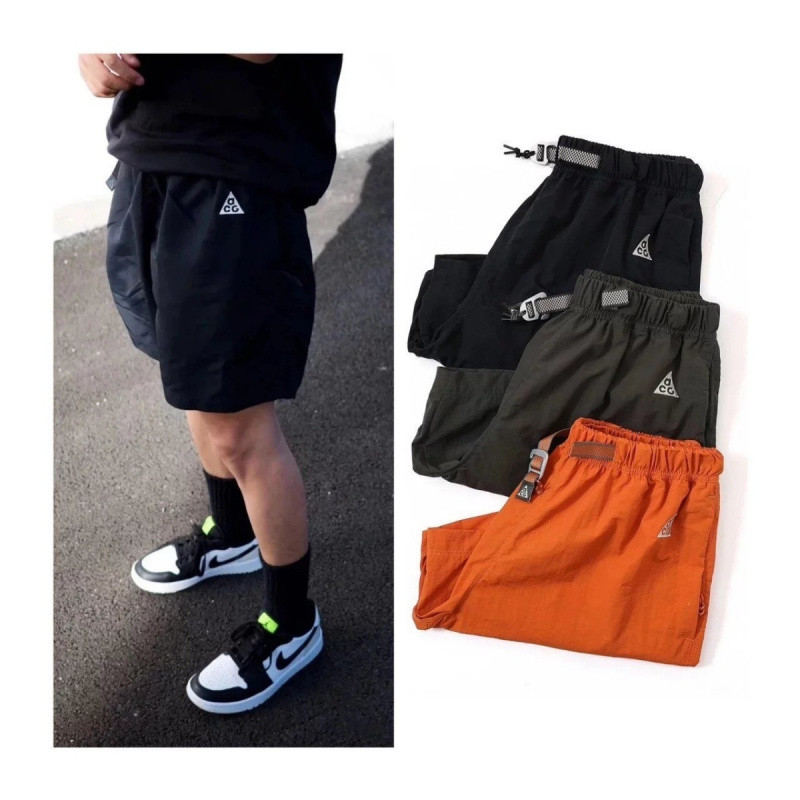 ACG Functional Overalls กางเกงขาสั้นผู้ชาย Quick-Drying ฤดูร้อน Breathable บางกางเกงหลวมสบายๆกีฬากางเกงห้าจุด