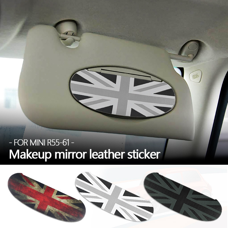 1PC สําหรับ Mini Cooper R55 R56 R57 R58 R59 R60 R61 รถ Sun Visor แต่งหน้ากระจกกลับสติกเกอร์หนังภายในรถ Decals อุปกรณ์เสริม