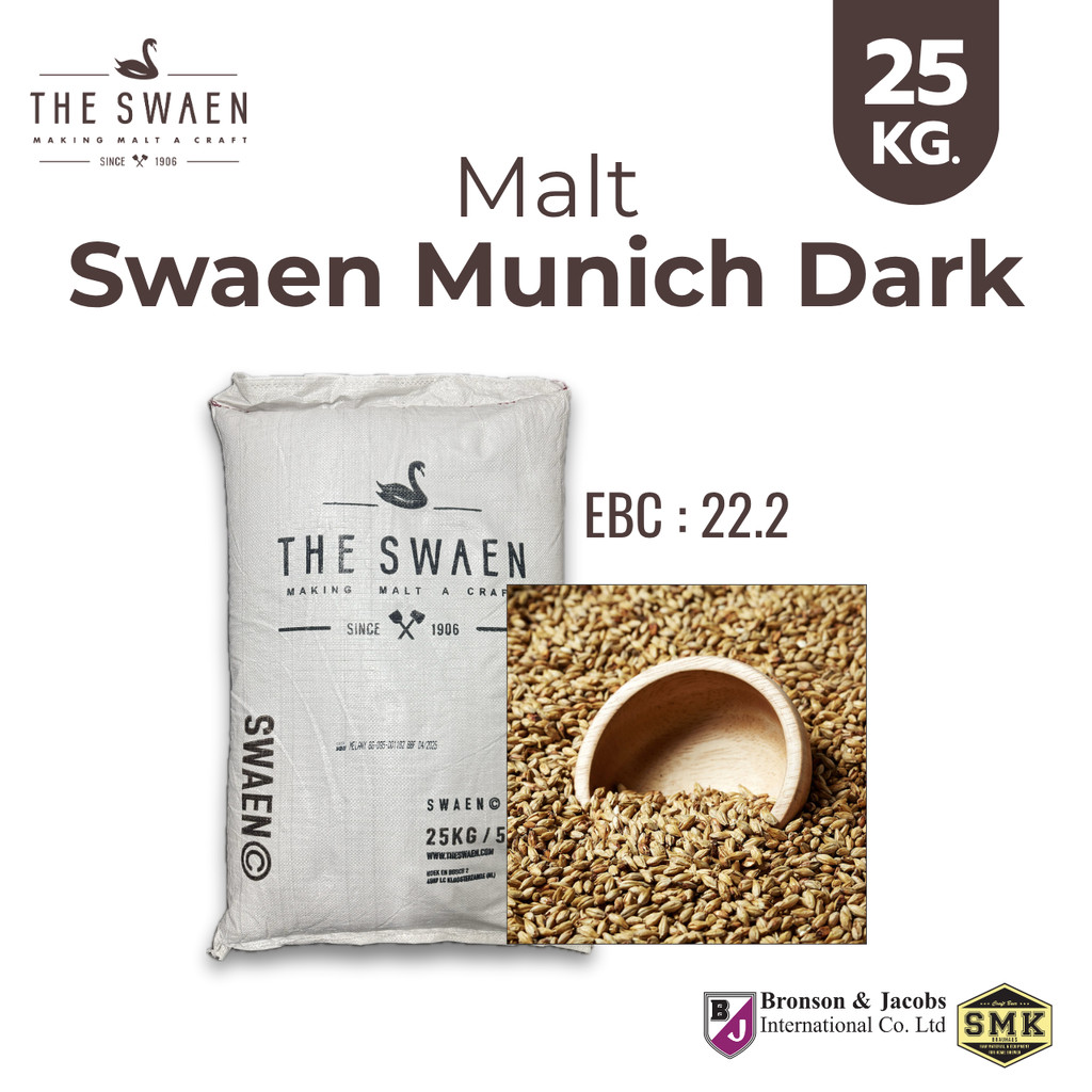 Malt มอลต์ The Swaen : Munich Dark ยกกระสอบ 25 Kg. สำหรับทำเบียร์ คราฟท์เบียร์ โฮมบรูว์ โรงเบียร์