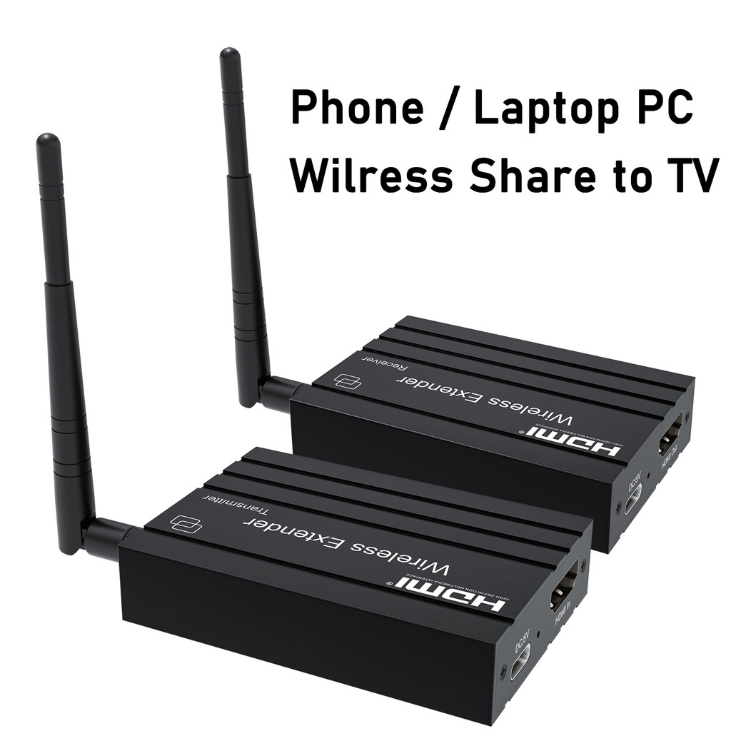 150m Wireless Wifi HDMI Video Transmitter และตัวรับสัญญาณ Extender หน้าจอเดียวกันแบ่งปันสําหรับ Iphone โทรศัพท์ Android แล็ปท็อป PC To TV Monitor โปรเจคเตอร์