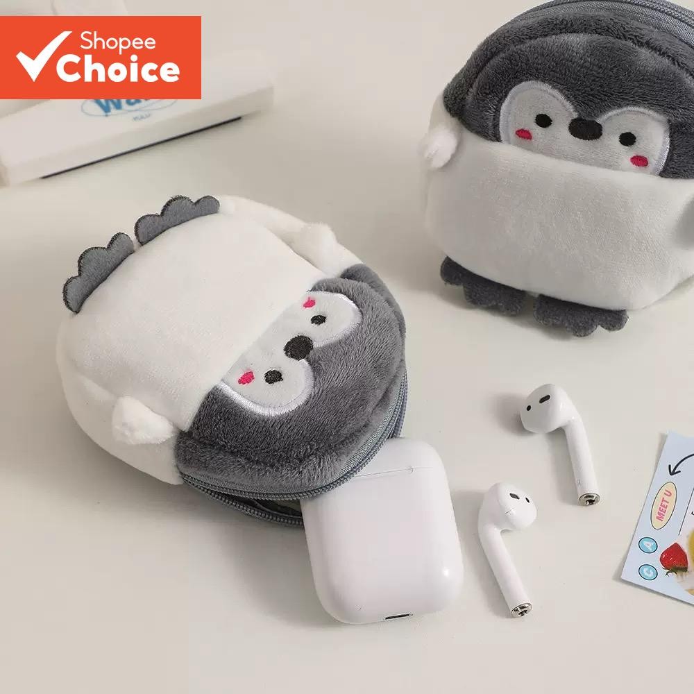 น่ารักน่ารัก Little Penguin Coin Wallet Port Red Envelope Data Line Bag กระเป๋าใส่เหรียญ