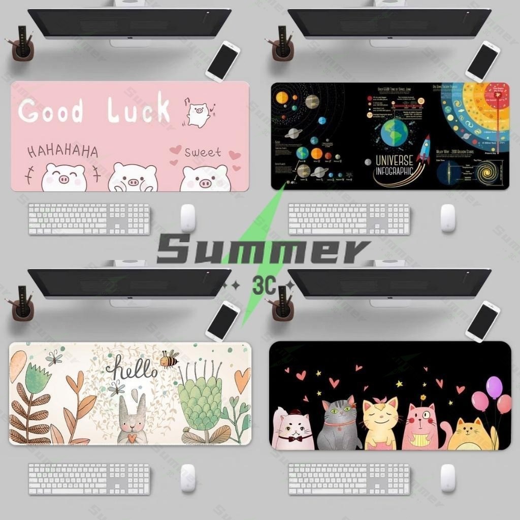 Summer แผ่นรองเมาส์ 80*30 ซม. แผ่นรองเมาส์สำหรับเล่นเกมขนาดใหญ่ แผ่นรองคีย์บอร์ด ดีไซน์พิเศษ สำหรับแล็ปท็อป คอมพิวเตอร์
