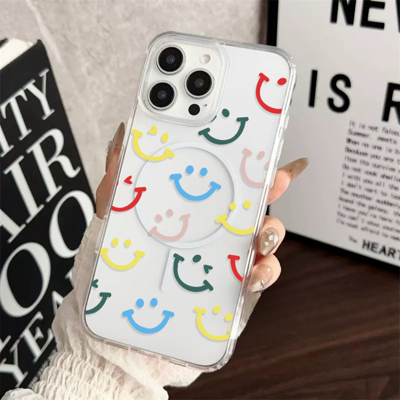 🫧GOOD🫧แหวนแม่เหล็กสีดำโปร่งใสแบบบางสำหรับ iPhone 15 11 16 14 12 13 16PRO 14PRO 11PROMAX 14PLUS 16PLUS เคส iPhone