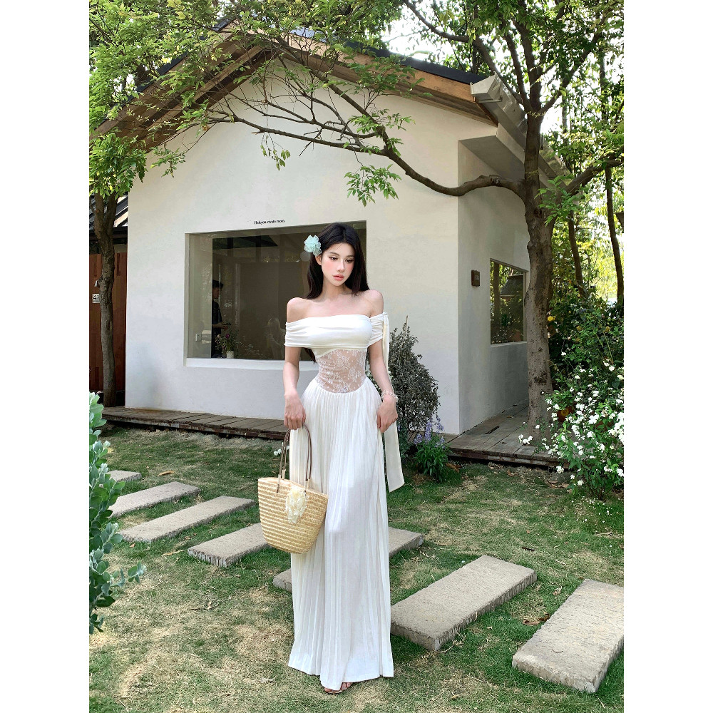 Molisa ชุดเดรสปาร์ตี้เปิดไหล่สีขาว | 8192