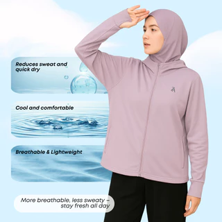 ZOE ARISAH Water Resistance Fernanda Top Hooded Windbreaker Muslimah Jacket Sportswear Baju Sukan New ZOE ARISSA