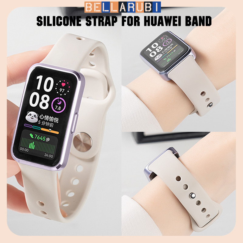สายซิลิโคน for Huawei Band 10 9 8 สายยางเปลี่ยนที่ระบายอากาศ สายรัดข้อมือข้อมืออุปกรณ์เสริม for Huawei Band 10 9 8 NFC