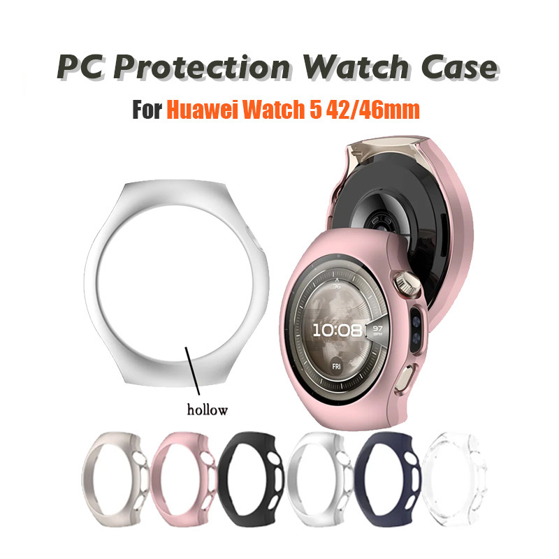 ฝาครอบนาฬิกา PC สําหรับ Huawei Watch 5 42/46 มม.Hollow PC Hard เคสป้องกันสําหรับ Huawei Watch 5 ตกแต่งเชลล์