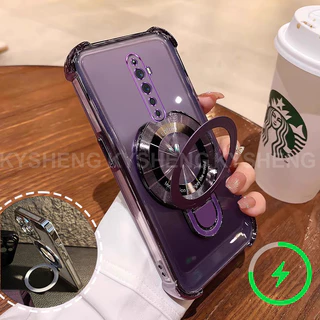 กรณีสําหรับ ต่อต้าน รีโน 2 2ฉ 2Z เคสโทรศัพท์ใหม่แม่เหล็กชาร์จวงเล็บสี่มุมป้องกันการตกเปลือกนิ่มโปร่งใส 001