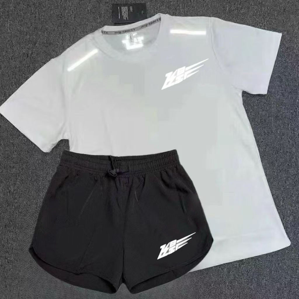 飞影外穿夏季速干套装跑步运动速干短袖短裤三分男女马拉松训练服Flying Shadow Outdoor Summer Speed Drying Set Running Sports Speed2025