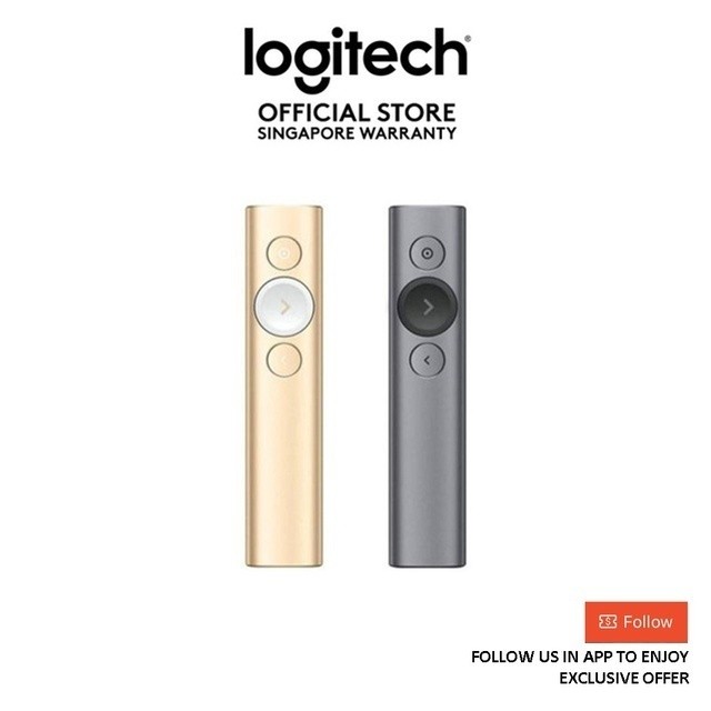 Logitech Spotlight Advanced Presentation Remote พร้อม Bluetooth Dual OnScreen Pointer EBL