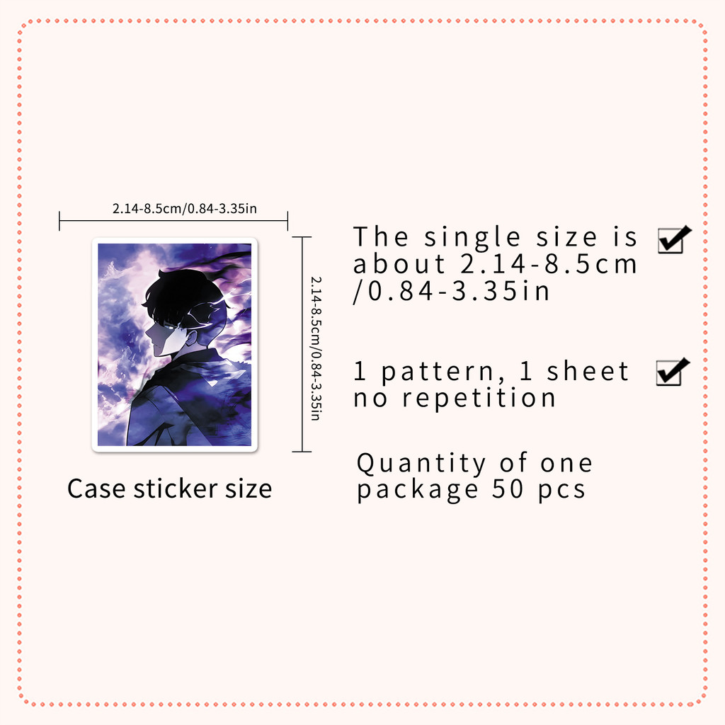 🎭พร้อมส่ง🎭 50แบบ Sticker การ์ตูน Solo Leveling korea comic Anime Cartoon - รูปที่ 7