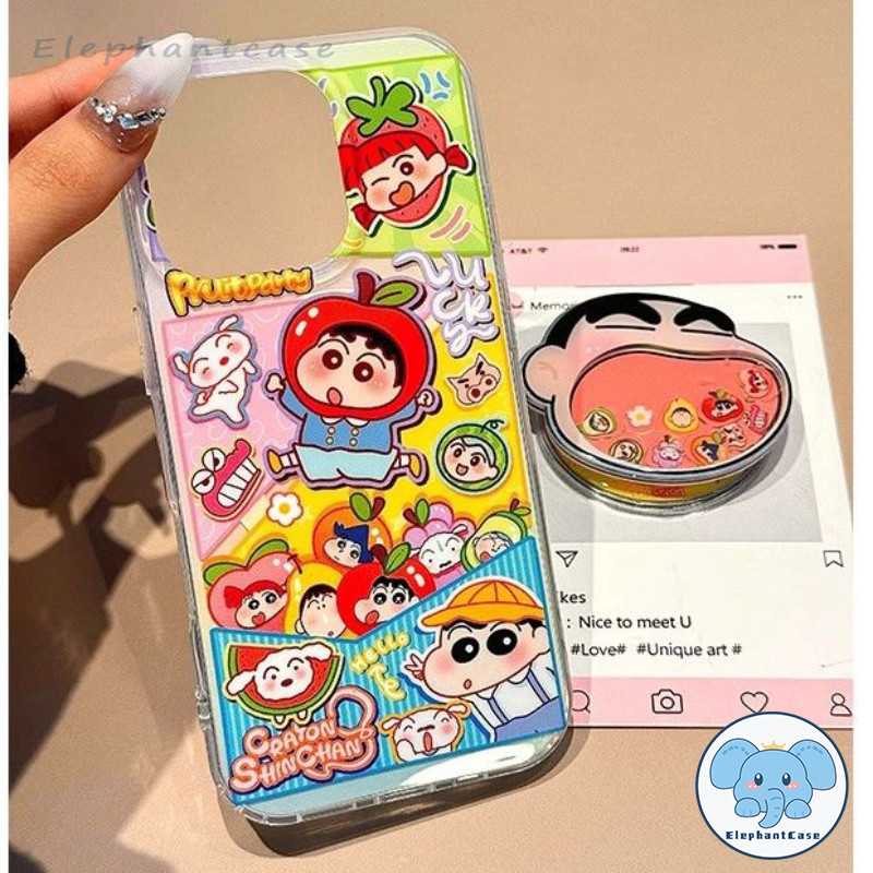 เคสใสลายชินจังผลไม้แสนสนุก สำหรับ Samsung A35 A55 A05 A06 A15 A32 A02s A52 A13 A11 A30 A03s A51 A14 A03 A10s A05S A50