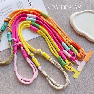 DIYสายคล้องโทรศัพท์มือถือแบบไขว้ปรับได้ เชือกคล้องคออเนกประสงค์สำหรับผู้ชายและผู้หญิงในการปีนเขาแบบกลางแจ้ง-SJPS