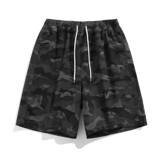 ซื้อหนึ่งแถมหนึ่ง | กางเกงขาสั้นทรงหลวม American Camo | สไตล์ยาวปานกลางสปอร์ต | ผ้านุ่มและระบายอากาศได้ดี