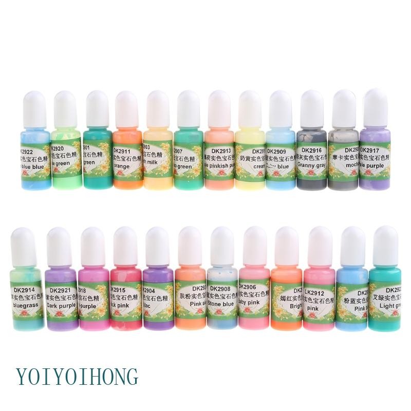 YOI 24 สี Art Ink เรซิ่น Pigment Kit Liquid Colorant Dye Ink