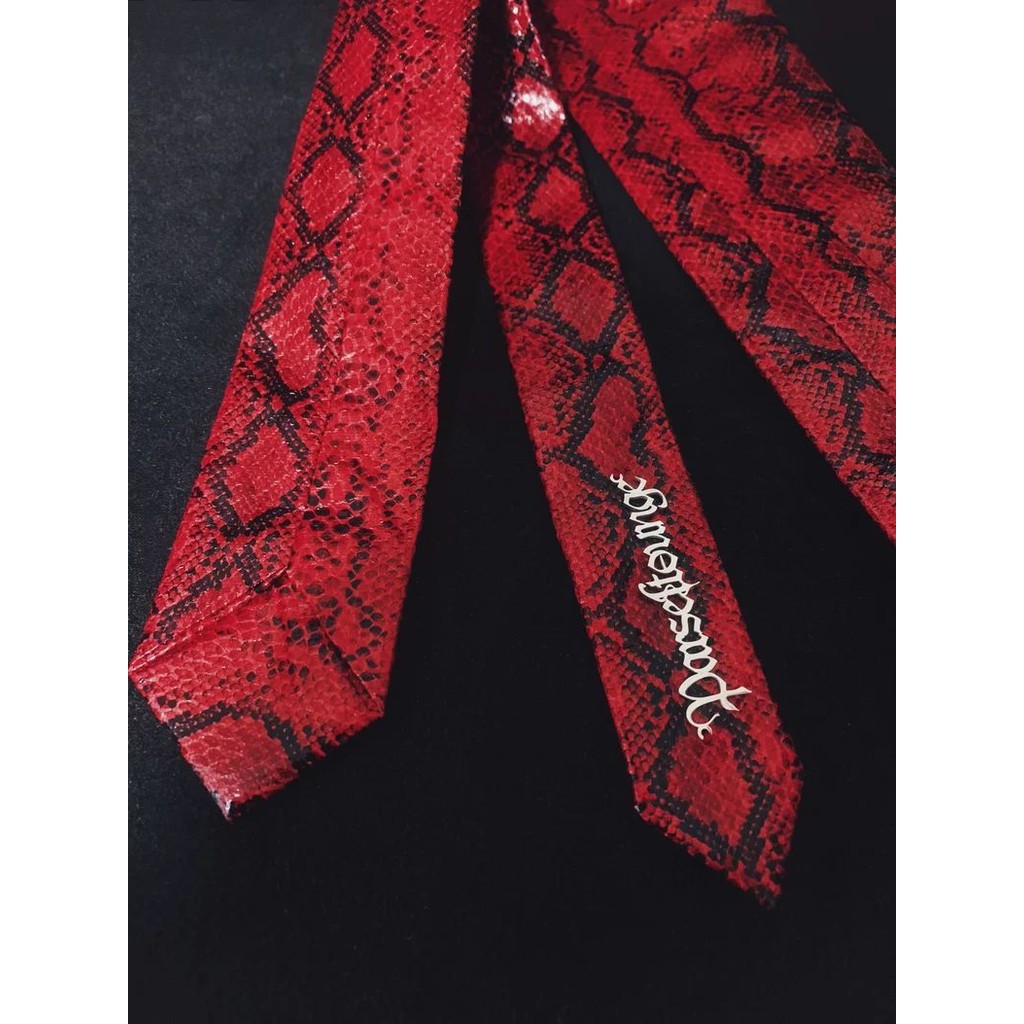 Snake Language Soul Scale Red Snake Pattern Tie Accessory Shirt Companion