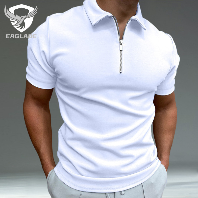 EAGLADE เสื้อยืดโปโลผู้ชายคอปกสําหรับ Man Stretchable Breathable สีขาว K11