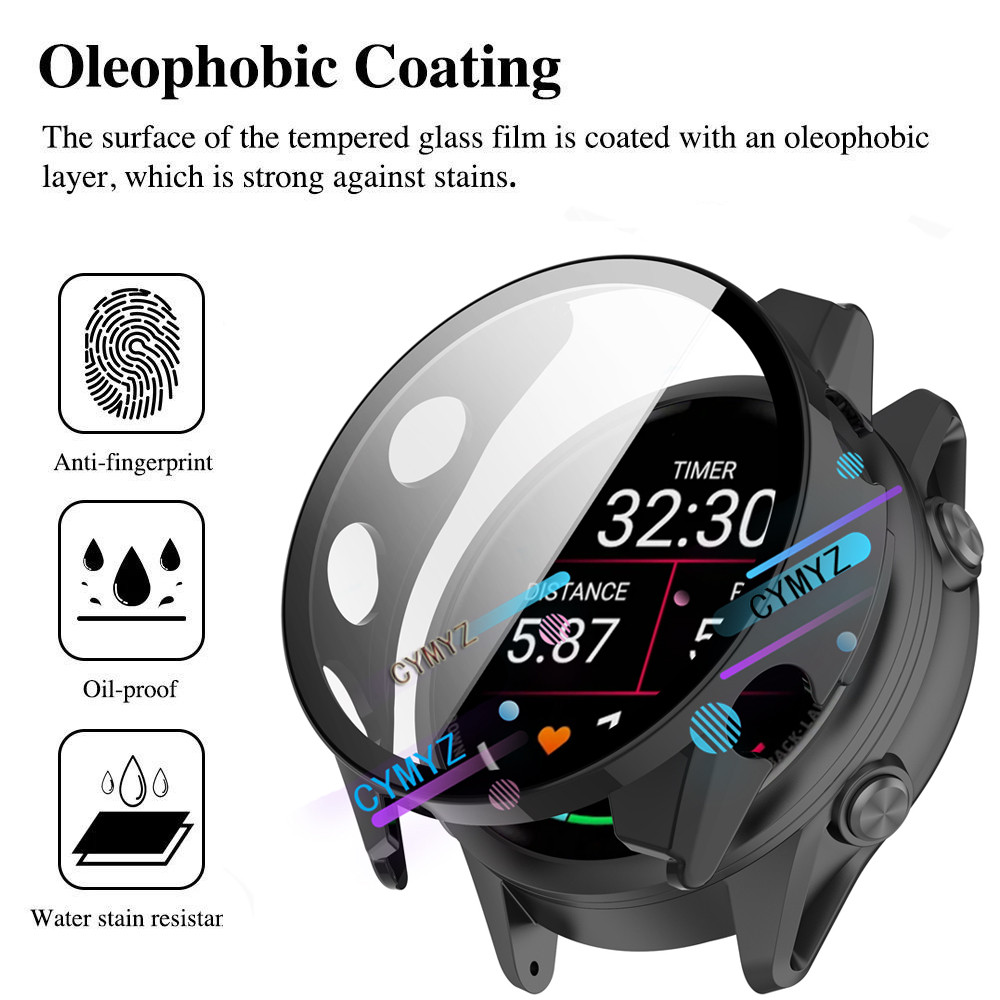 เคส Garmin Forerunner 970 570 เกราะป้องกัน เคส Garmin Forerunner 570 เคสป้องกัน 360° ฟิล์มกันรอยหน้า