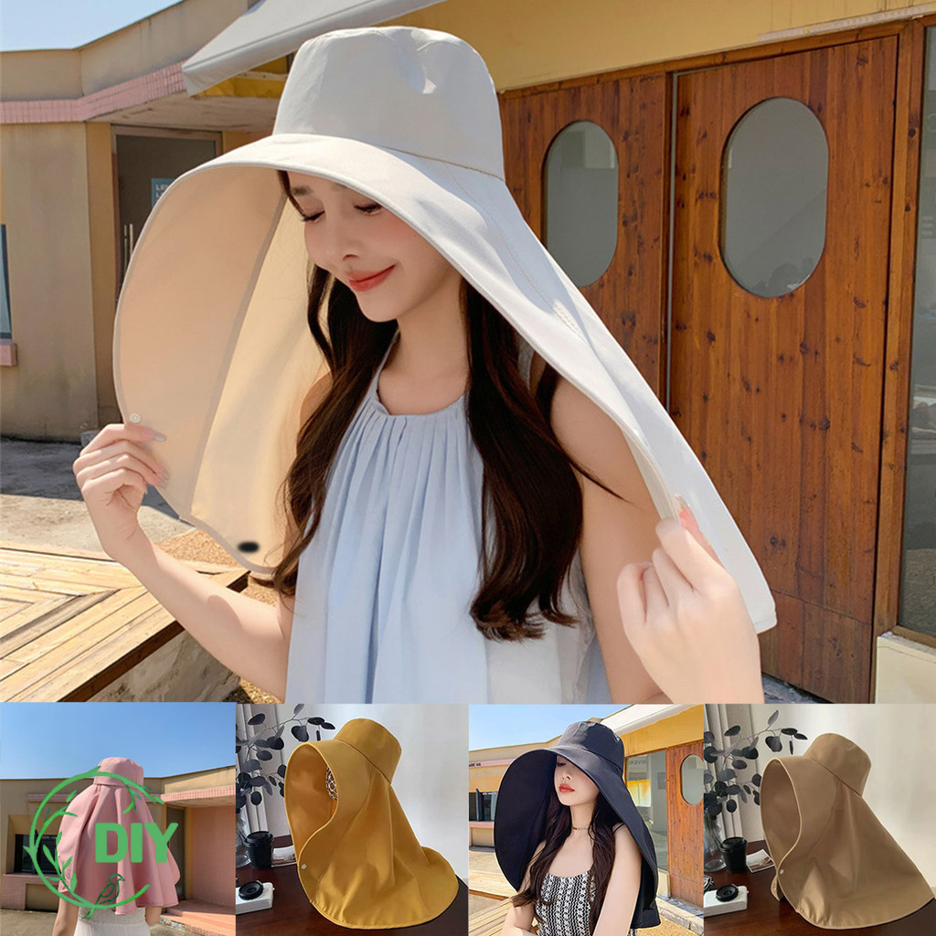 หมวกปีกกว้างคลุมไหล่ ดีไซน์แฟชั่นสุดเก๋ ป้องกันแสงแดดระดับ UPF50+ ปกป้องผิวให้ดูขาวใส ใส่แล้วมั่นใจ ถ่ายรูปสวย