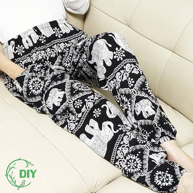 ถูกที่สุด 7 สี กางเกงลายช้าง ผ้านิ่ม ยืด ลายสวยไม่ซ้ำใคร กางเกงขายาว ฟรีไซส์ พร้อมส่ง #TH