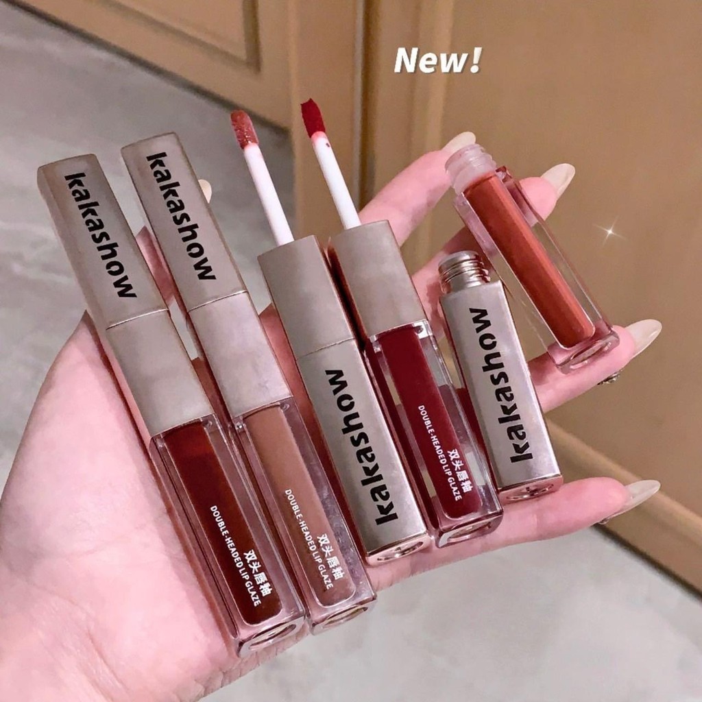 ลิปสติก 2 in 1 ลิปกล๊อส + ลิปเนื้อแมท  ปากฉ่ำวาว สีสวยLip007-31