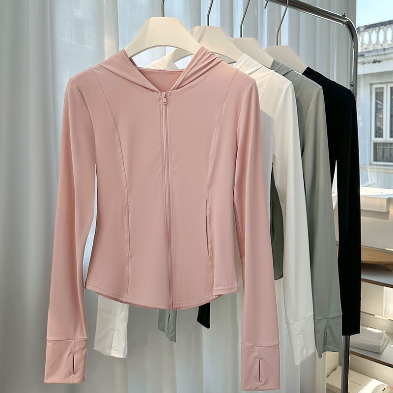 ส่งไวจากไทย☀️เสื้อกันแดด uv ชุดออกกำลังกายผู้หญิง กันยูวี แขนยาว มีฮู้ด บางเบา ระบายอากาศดี เข้ารูป - รูปที่ 2