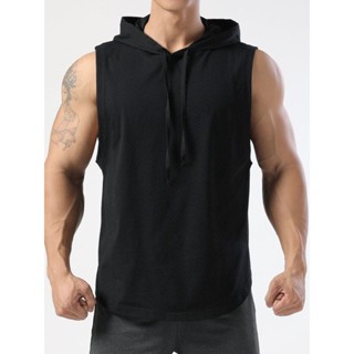 ZZ HOME01  เสื้อกล้าม แขนกุด มีฮู้ด แบบบาง แฟชั่นฤดูร้อน สไต…