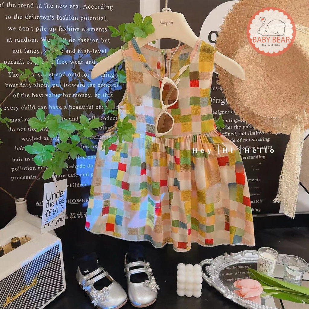 ใหม่ ชุดเดรสเด็กหญิง เดรสดอกไม้เด็ก ผ้าพลิ้วๆ พิมพ์ลายดอกไม้ Size80-130cm - รูปที่ 5